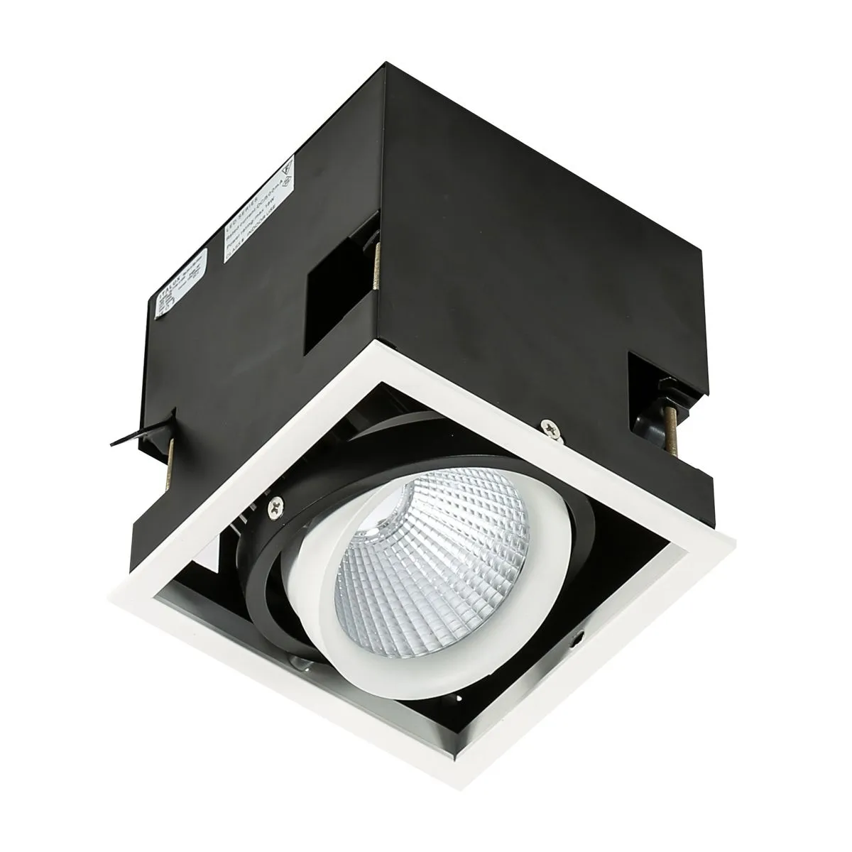 Vertico Single, nowoczesna wpuszczana lampa sufitowa, biało czarna, LED, 4000K, GL7108-1/18W 4000K W